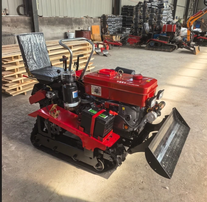 Crawler Mini Small Tractor, Garden Cultivator, with Plow Agricultural Machinery Factory Supply