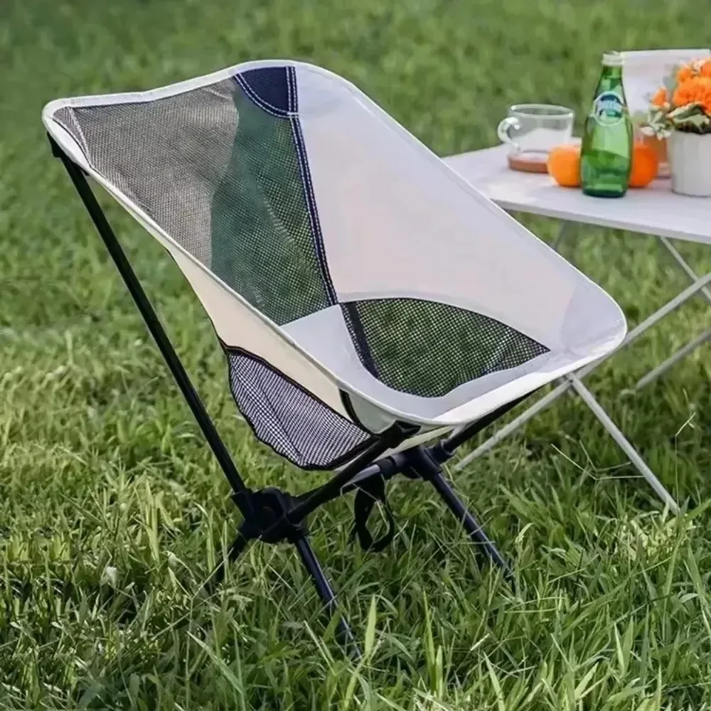 كرسي محمول قابل للطي للتخييم في الهواء الطلق والنزهات كراسي مسند ظهر شبكي قابل للتنفس خفيف الوزن ترقية كرسي جريئة لحمل الوزن #5