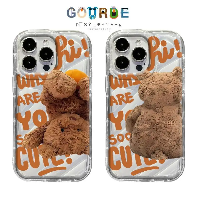 

Gourde Cute Couple Casing Little Bear Pattern Phone Case for Iphone 15 14 12 13 11 Pro Max IP 7 8 Plus Iphon X XS XR Xs Max