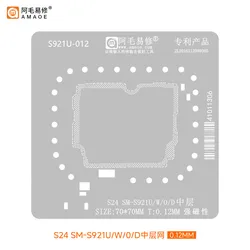 0.12mm AMAOE BGA Reballing Stencil for Samsung S24 SM-S921U/W/0/D Middle-level Tin Planting Mesh Steel Chip Solder Template Net