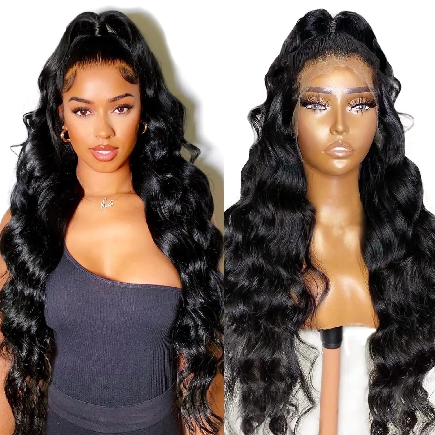 360 Full Lace Wig Human Hair Pre Plucked Body Wave Lace Front Wig 13x4 13x6 30 32 Inch Transparent Human Hair Lace Frontal Wig