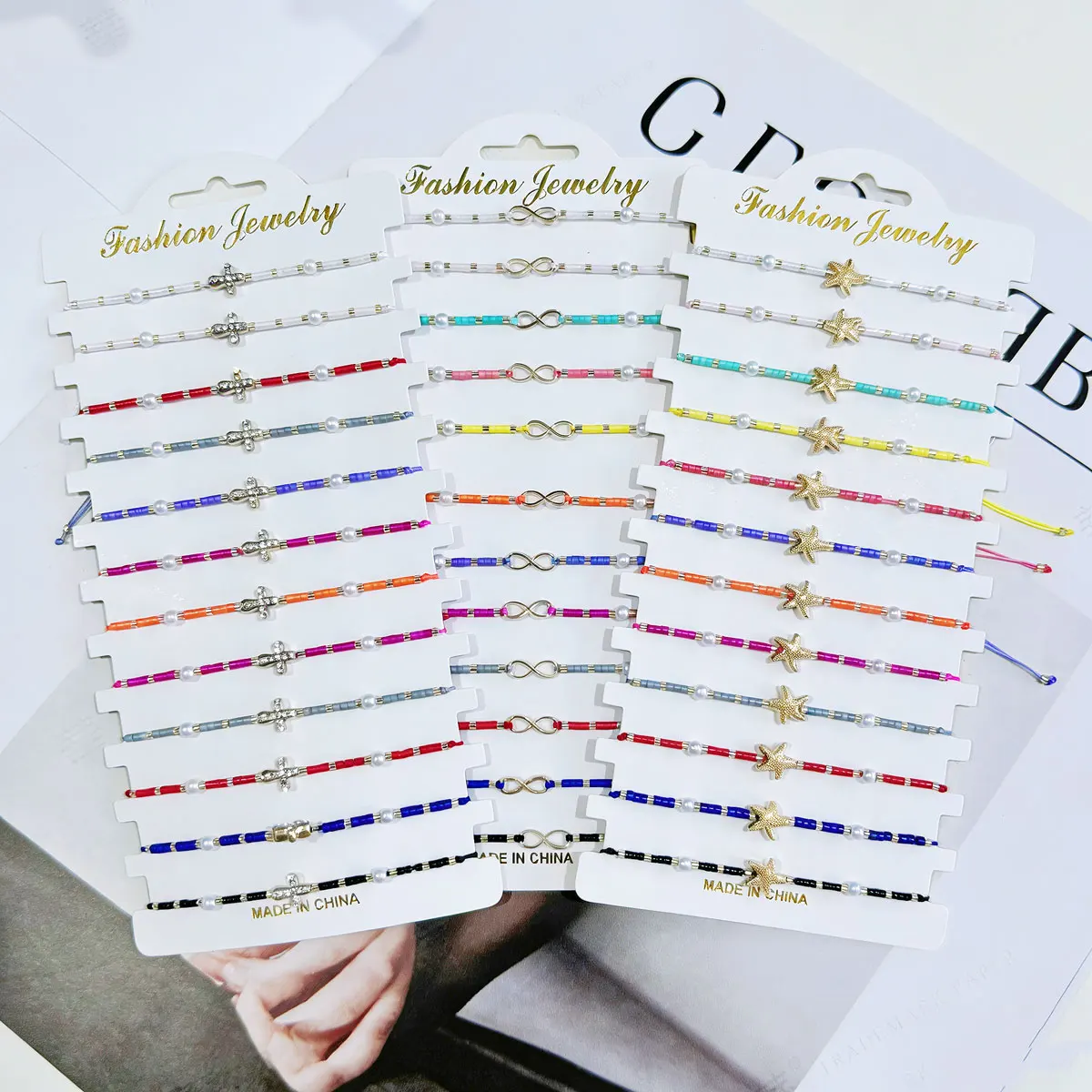 12Pcs Bracelets Set Alloy Star Cross Infinity Charm Bohemian Handmade Stackable Friendship Bracelet Women Fashion Jewelry Gift