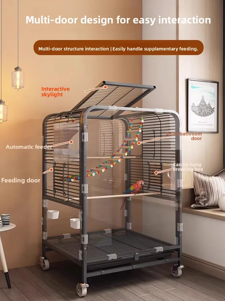

Bird cage large household budgie Du Dan Xuanfeng new luxury villa thrush starling little sun special