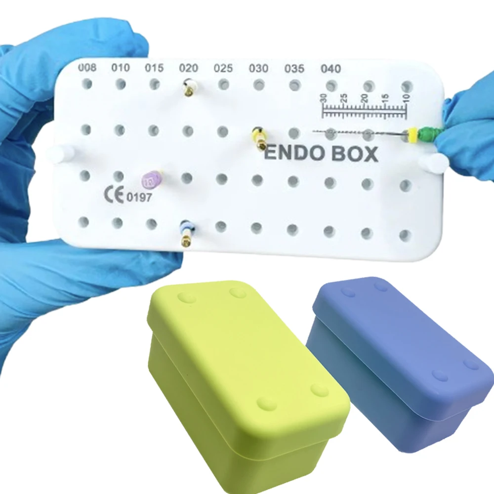 

40-луночная подставка для хранения стоматологических эндофайлов, автоклавируемая с линейкой, коробка для стерилизации файлов корневых каналов, стоматологическая клиническая коробка A