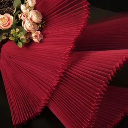 Organ Pleated Fabric Per Meter for Styling Decorative Design Stage Effect Diy Sewing Slightly Hard Gauze Cloth Plain Pink Blue
