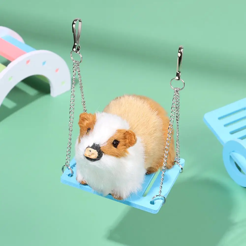 Hamster Toys Set Include Wooden Hamster House, Rainbow Bridge, Hamster Seesaw Toy  Chew Corn for Small Animal Gerbil Hamster