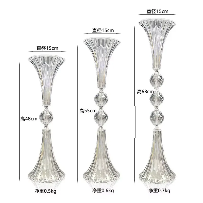 Transparent acrylic small flower stand wedding decoration table ornament vase wedding event decoration supplies