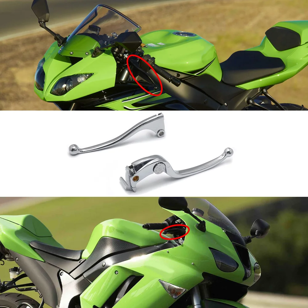 

2pcs For Kawasaki ZX6R ZX10R Z1000 2007 2008 2009 2010 2011 2012 Brake Clutch Hand Lever Left and Right Motorcycle accessories