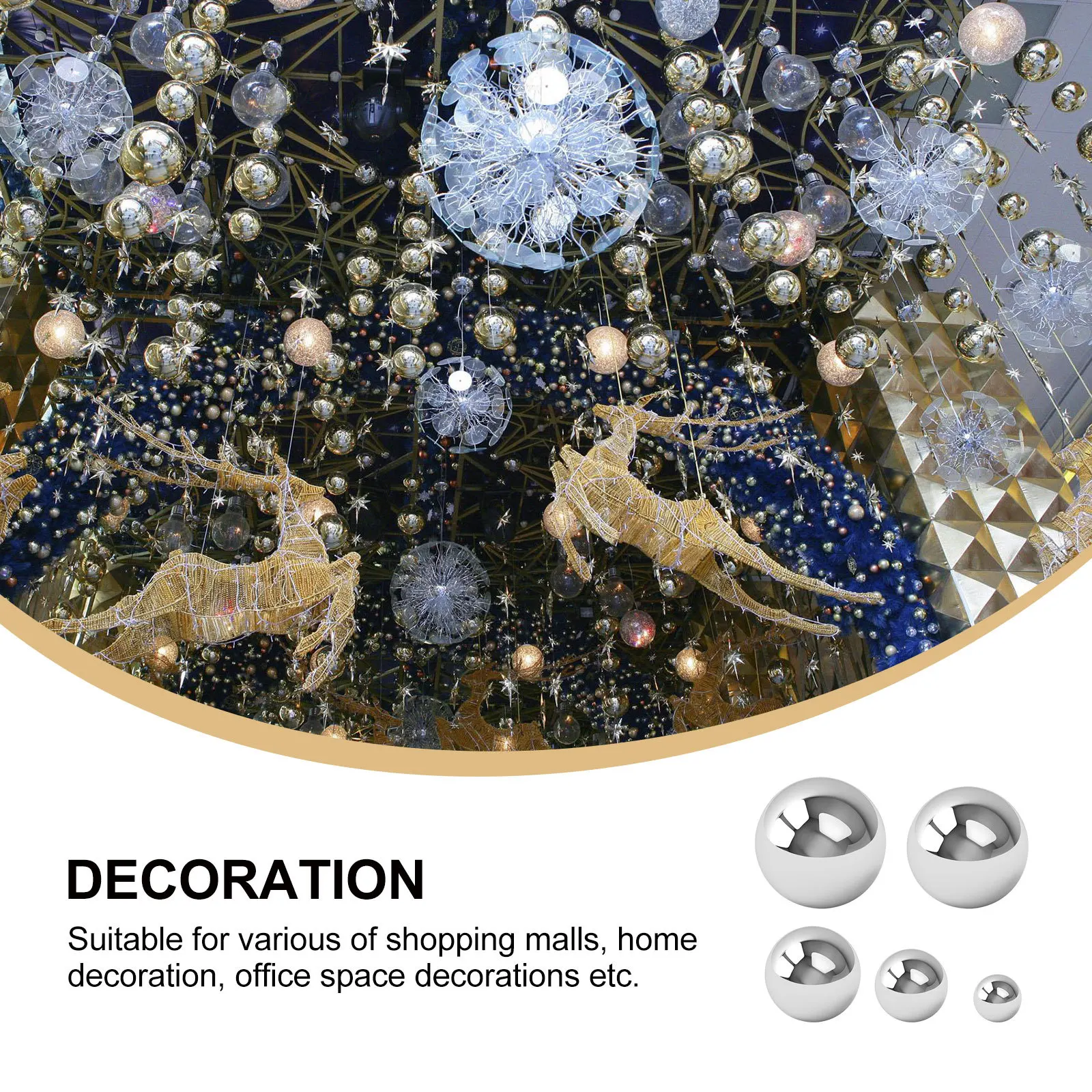 

Stainless Steel Solid Mirror Polished Reflective Garden Sphere Home Decoration Weatherproof Metal Hollow Gazing Ball 12Cm Garden