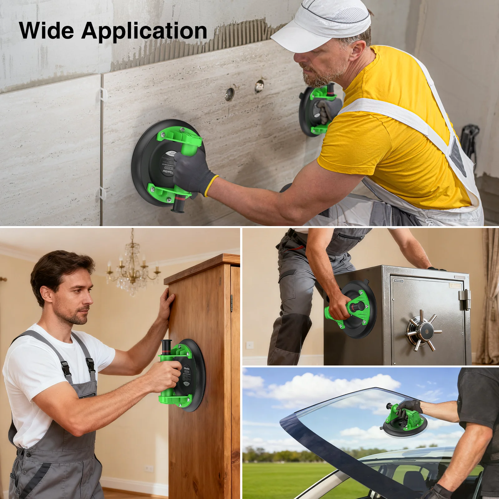 タスクスター 2個パック 8インチ ガラス吸盤 ヘビーデューティー ハンドヒーロー ガラスリフター 200kg 耐荷重 強力 工業用吸盤