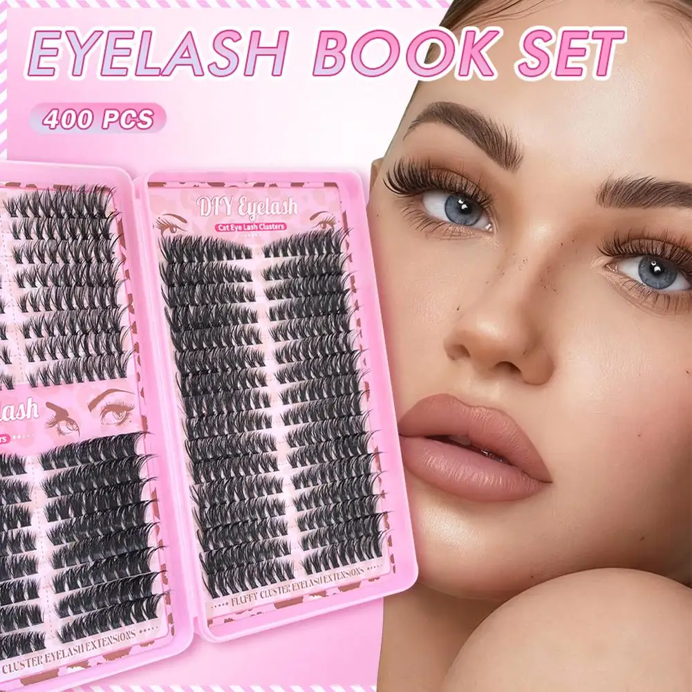 Eyelash Book Set Segmented Cluster Large Capacity False Eyelashes Thick Curly Natural DIY Lashes 40P 60P 80P Curl Lash Extension