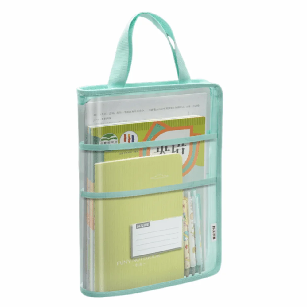 

Visible Test Paper Storage Bag Large Capacity Portable Transparent A4 Handbag Dustproof Multifunctional Document Bag