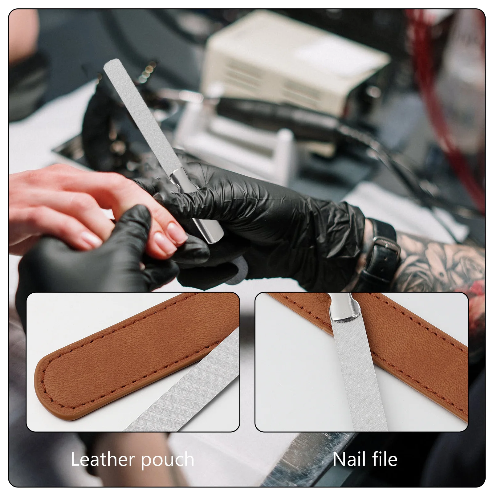 

Stainless Steel Nail File Case Manicure Pedicure Nail Art Tool Durable Easy Carry Manicure File Toenails Files