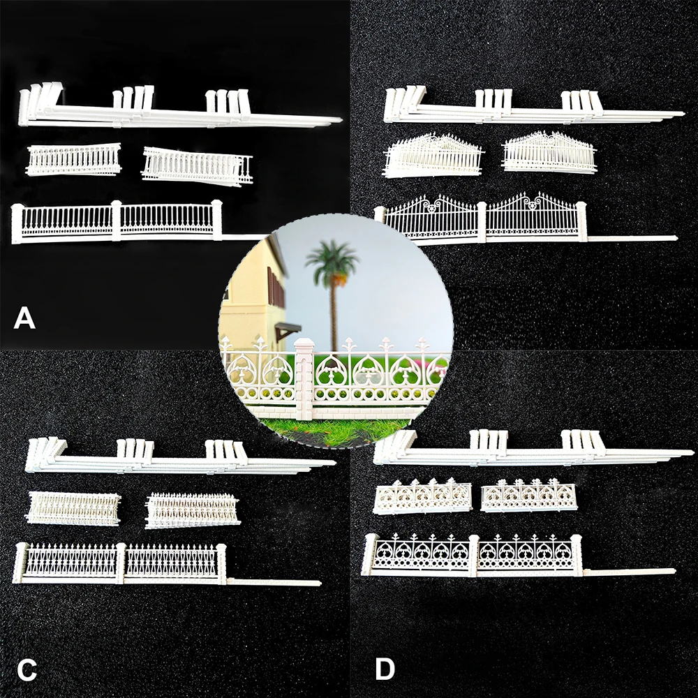 Mini Fence Model Railway Barrier Diorama Terrain Accessories Train Scene Detailing Diorama Fence Barrier Villa Fence DIY Kit