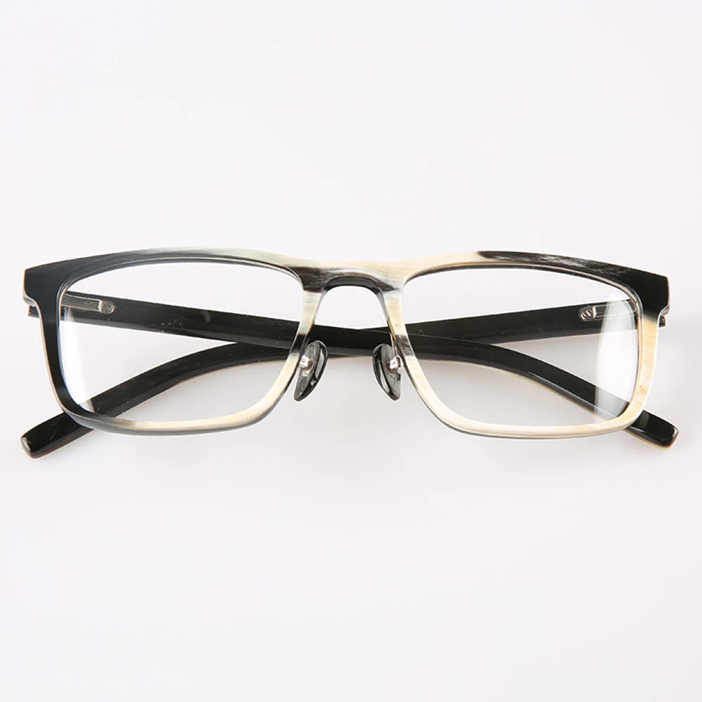 

Man's Glasses Frames Unique Handmade Buffalo Horn Prescription Eyeglass Frames Vintage Square Business Optical Lenses Eyeglasses
