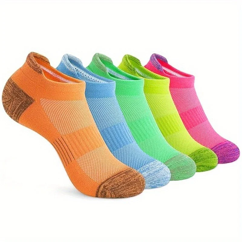 5 Pairs Striped Ankle Socks, Sports & Breathable Unisex Socks, Women's Stockings & Hosiery