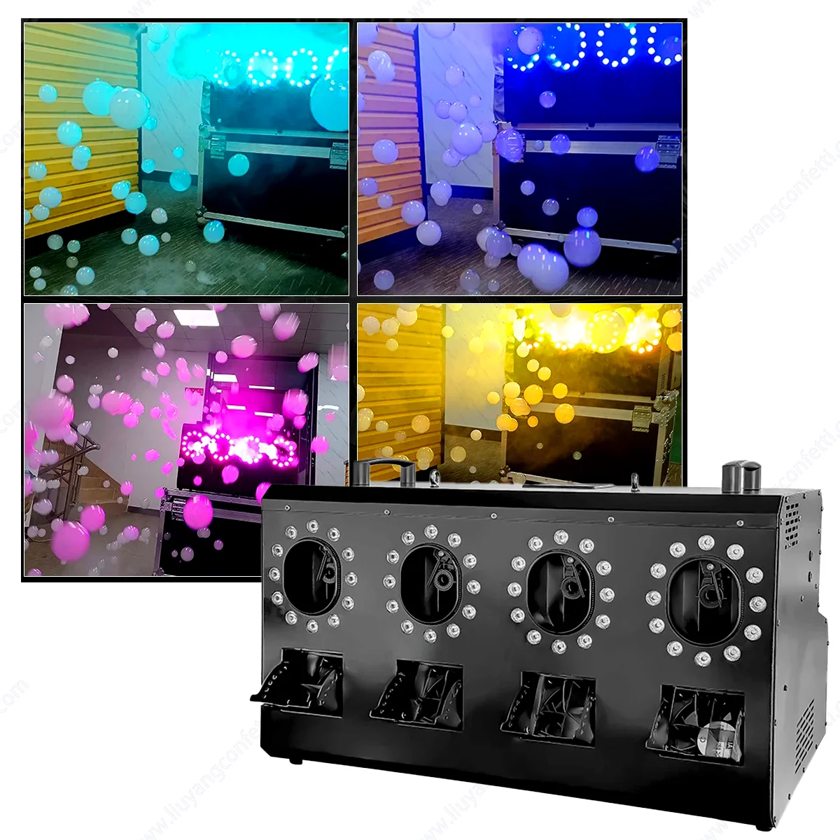 4Hole 3000W LED Smoke Fog Bubble Machine RGBW DMX512 Control Stage Professional for Wedding Party DJ DISCO Night Club Event Show