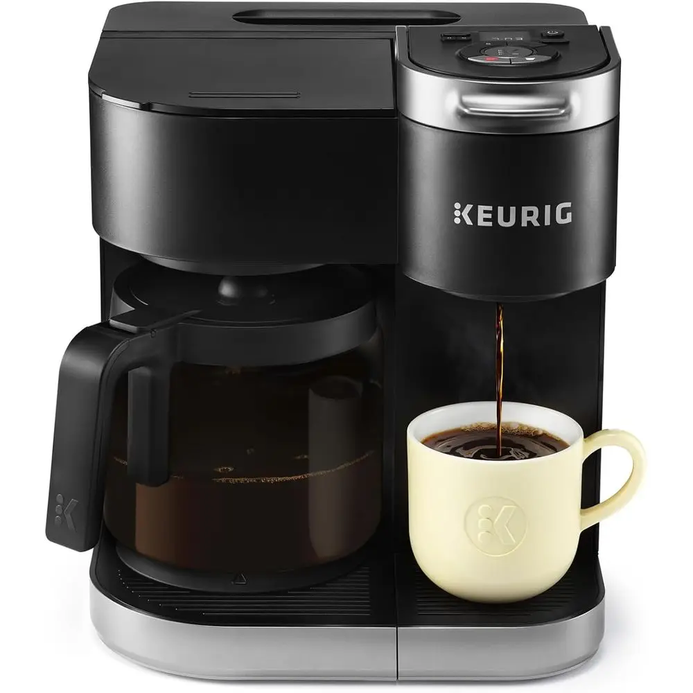 

K-Duo Single Serve K-Cup Pod & Carae Coee Maker, with Multiple Brew Sizes, 60oz Removable Reservoir, Progmable Auto Brew Carae,
