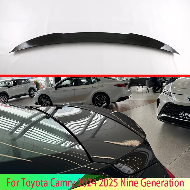 For Toyota Camry 2024 2025  Nine Generation Carbon fiber style Side Rear Window Spoiler Cover Trim Molding Garnish Bezel Styling