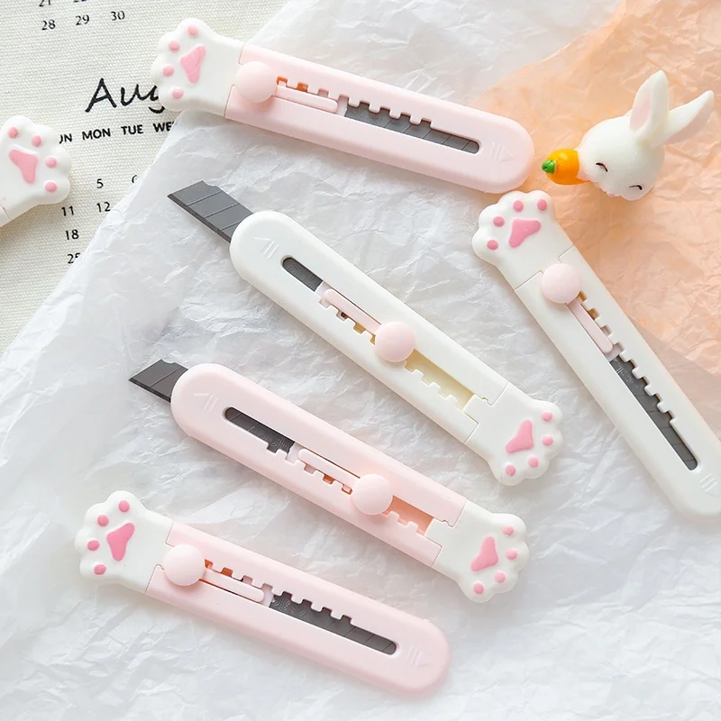 

Utility Knife Box Cutter Mini Cute Knife Portable Express Package Removal Knife Student Office Tools Paper Cutting Paper Cutter