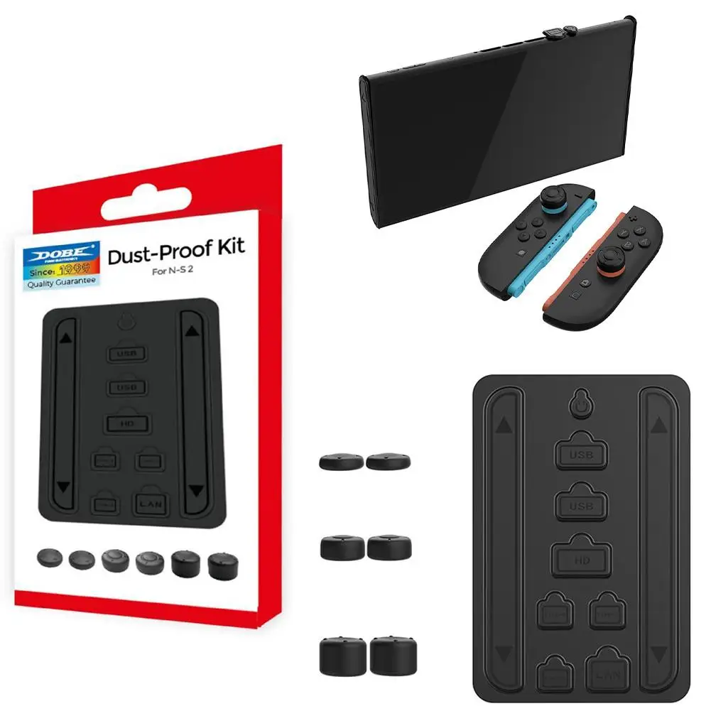 Cubierta protectora antipolvo para consola de juegos Switch 2, enchufes de puerto de silicona a prueba de polvo para Switch 2 NS 2, tapa de Joystick, accesorios para juegos B4D8