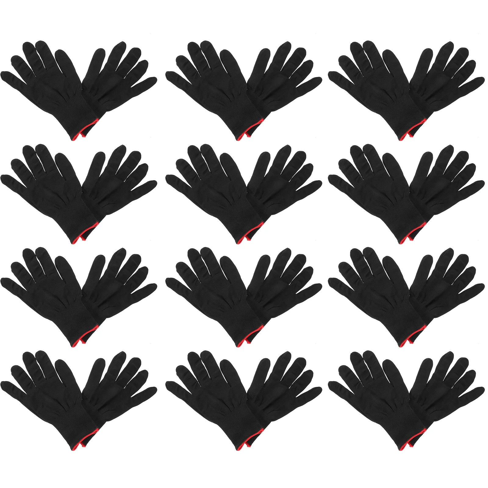 12 Pairs Black Gloves Anti Static Knitted for Electronic Assembly Work Working Mittens