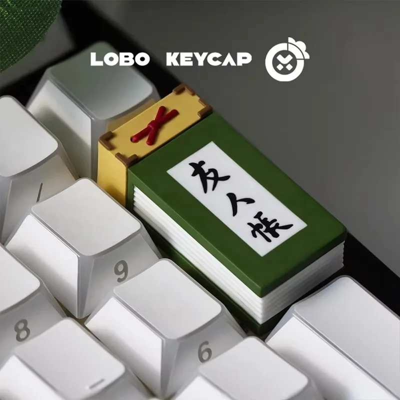 HCY NEW Natsume Yuujinchou Nyanko-sensei Anime Cute Keycap Mechanical Keyboard Resin Custom Artisan Keycap PC Game Collect Gift