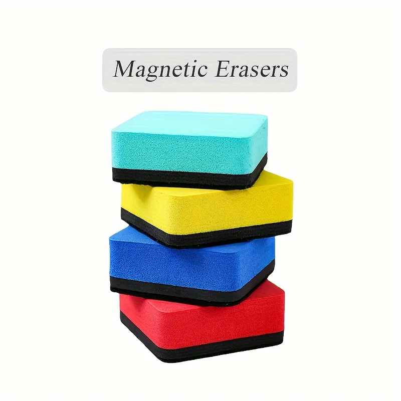 Mini Dry Erasers Apagar, 4 Cores, Whiteboard Magnético, Quadro Limpador, Limpador para Suprimentos Professor, 8Pcs