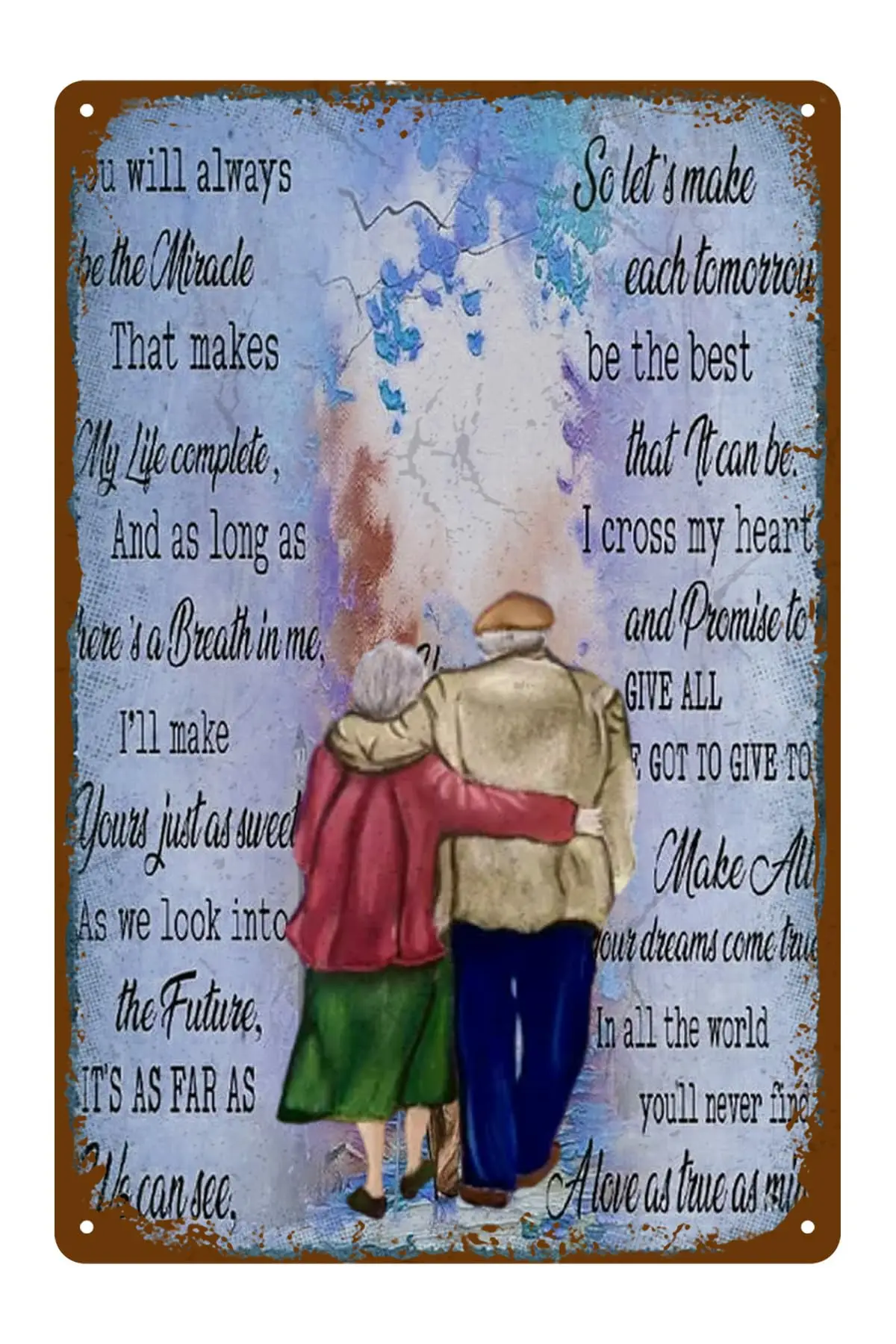 I Cross My Heart Metal Signs Vintage Lyrics Poster Couple Poster Song Lyrics Music Novelty Tin Sign Retro Plaque Wall Decor Gift