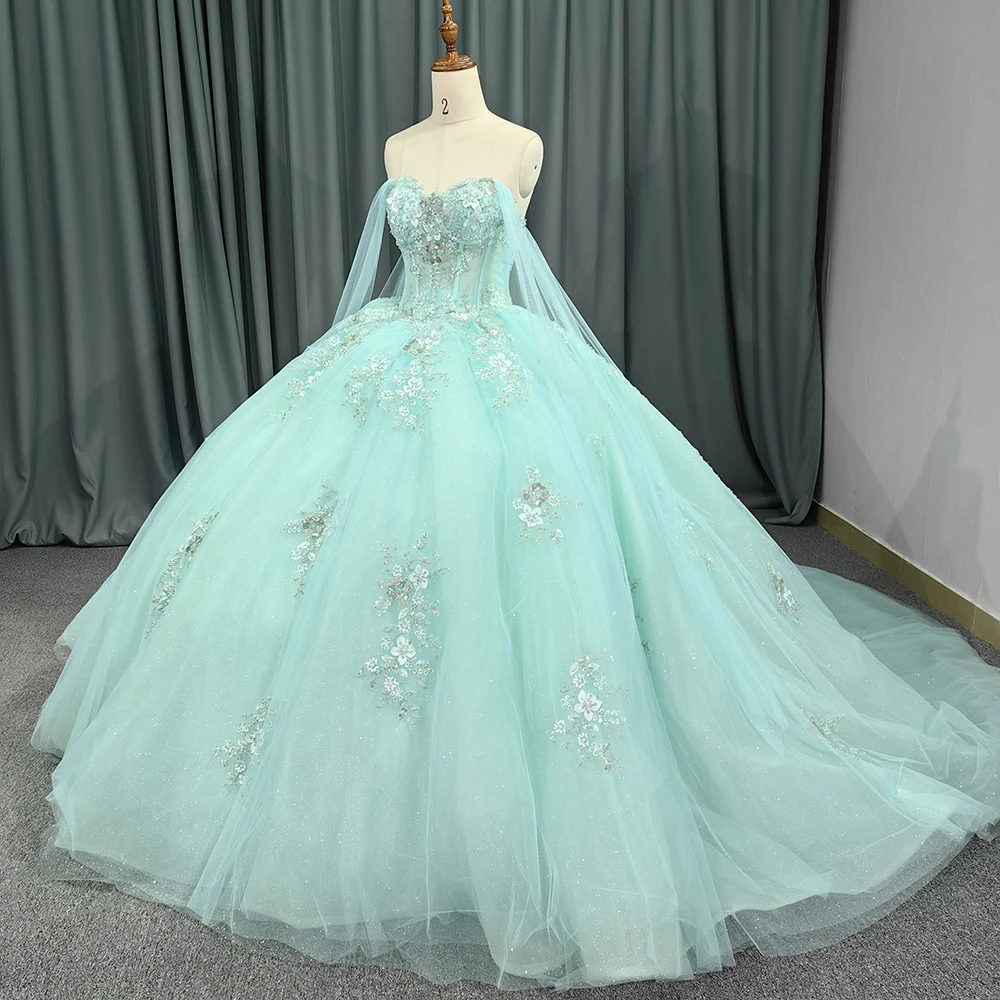 Jancember precio sorpresa personalización Vestidos De quinceañera 2024 lentejuelas apliques De novia Vestidos De 15 Años con cordones DY5832