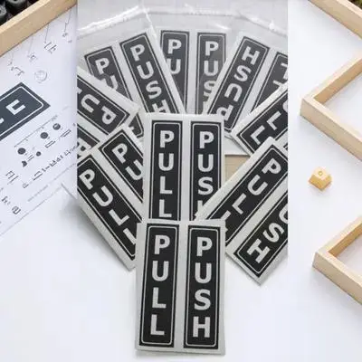 4 قطعة ملصقات الباب الإبداعية قسط بولي كلوريد الفينيل الشارات مقاوم للماء للمنزل فندق مطعم سوبر ماركت دفع سحب تسجيل الاستخدام الداخلي