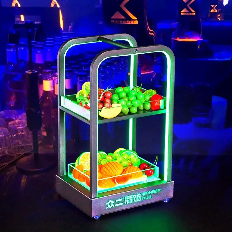 

Custom bar Nightclub Party Novelties Supplies Luminous Fruit Tray Rack LED Creative Snacks Plate Serving Tray