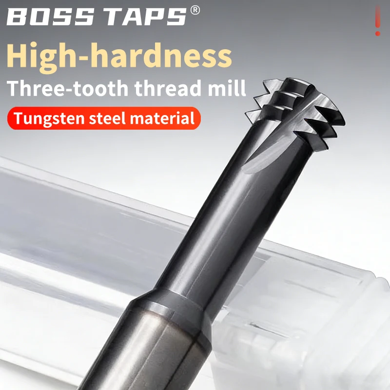 

Фреза для нарезания резьбы BossTaps из вольфрамовой стали KSM, высокотвердая трехрезьбовая фреза M1 M2 M3 M4 M5 M6 M8 M10 M12-M24