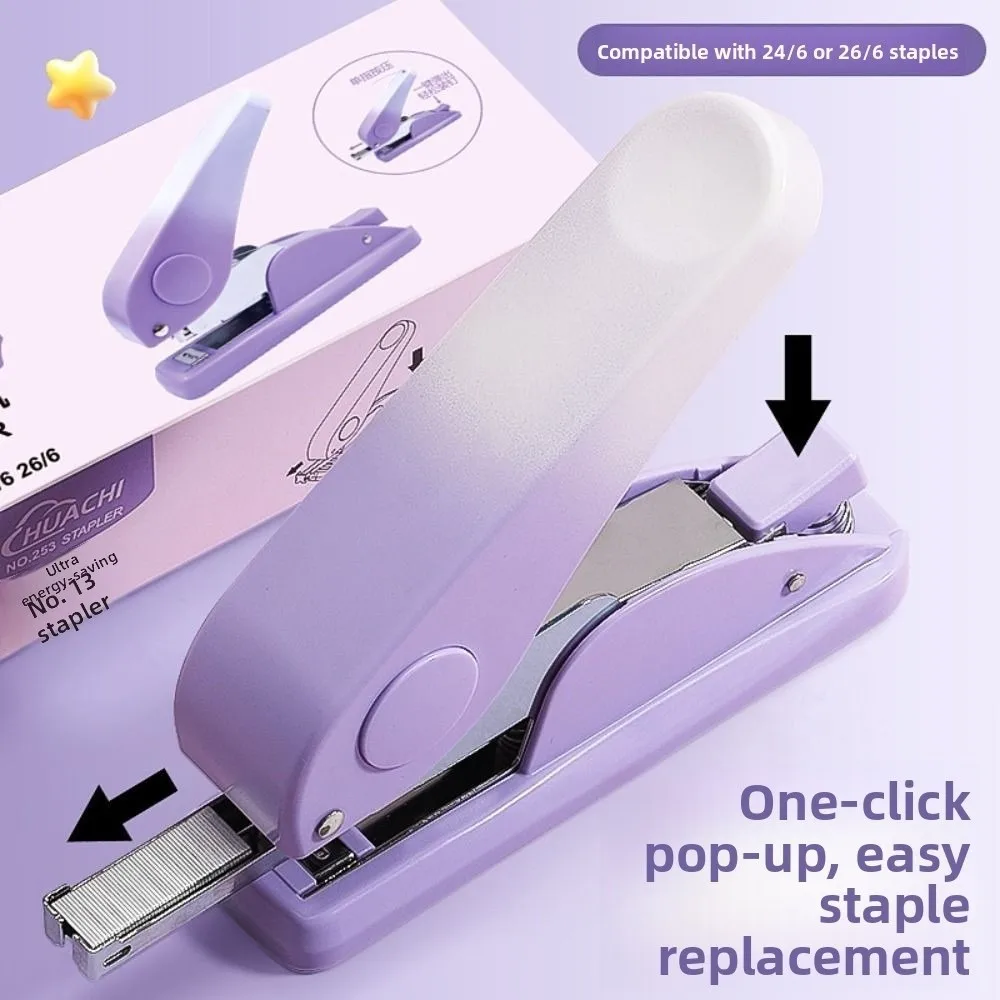 

Multifunction Labor-Saving Stapler Up To 25 Pages Metal Hand Operated Staple Portable Anti-slip Desk Stapler Warehouse Use