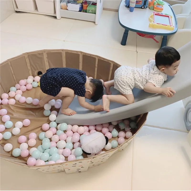 INS Baby Ocean Ball-piscina seca plegable portátil para niños, valla para el hogar, juguete para piscina, parque infantil de jardín de verano con burbujas para interiores