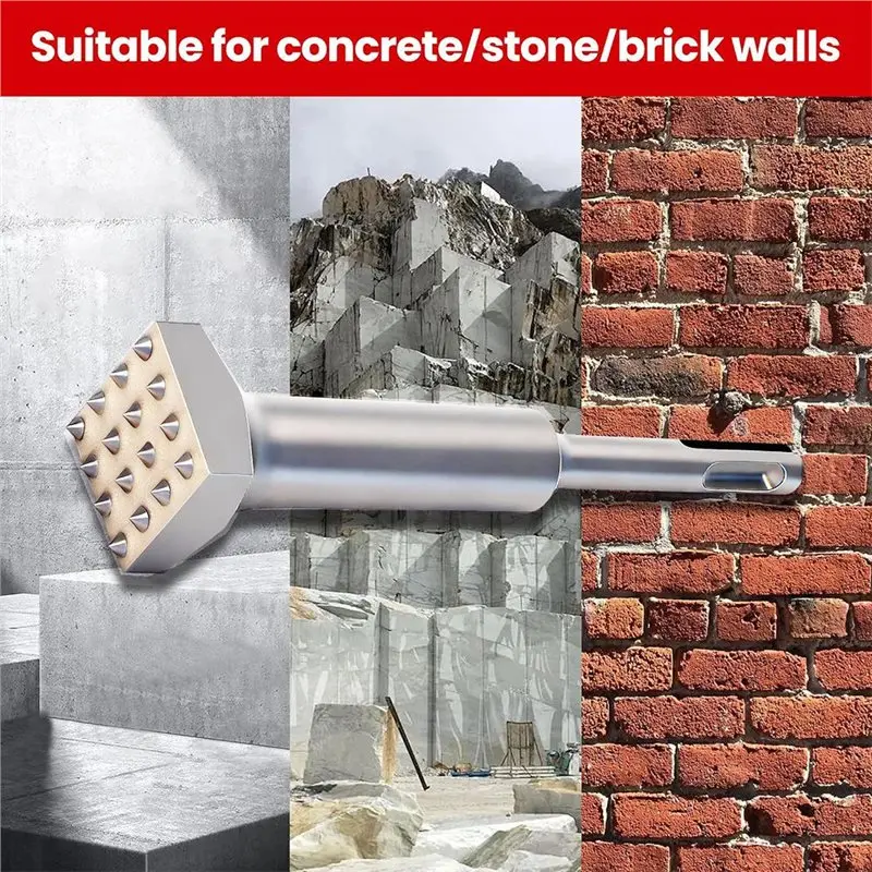 أداة جلبة SDS Plus مقاس 6 × 1-1/4 بوصة، 16 نصيحة لقمة مطرقة بوش لإصلاح الخرسانة، وإعداد التصحيح، وإزالة السطح الخشنة-B91B #4