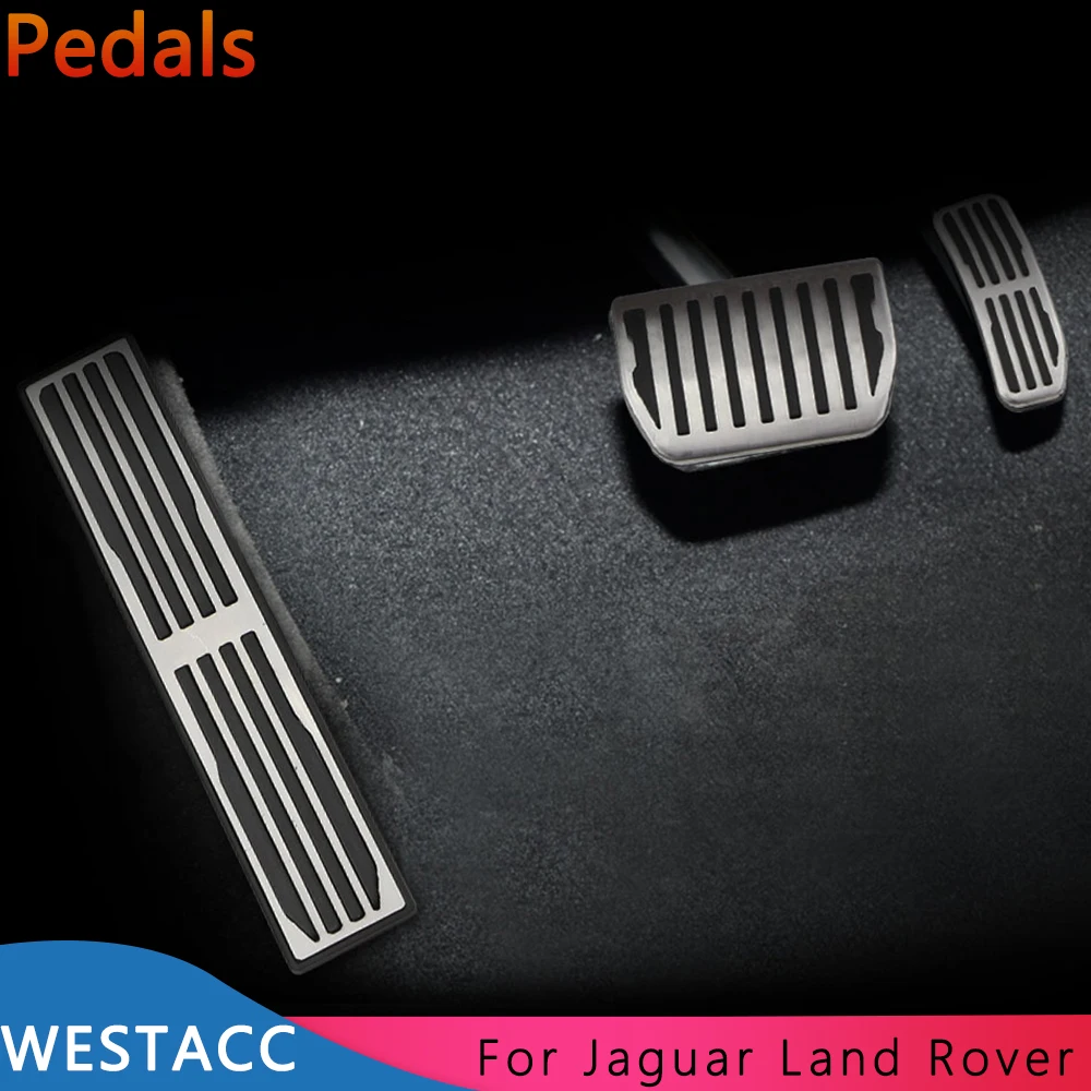 Stainless Steel Car Pedals Gas Brake Rest Pedal for Jaguar XE XFL F-Pace for Land Rover Evoque Discovery Interior Accessories