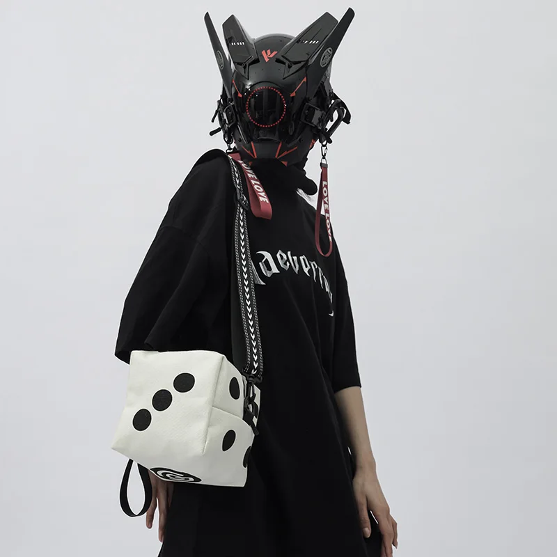 VC Trend Streetwear Dice Shoulder Bag Man Hip Hop Youth Unique Style Small Sling Bag Messengers Bags for Men Mens Satchel Purse