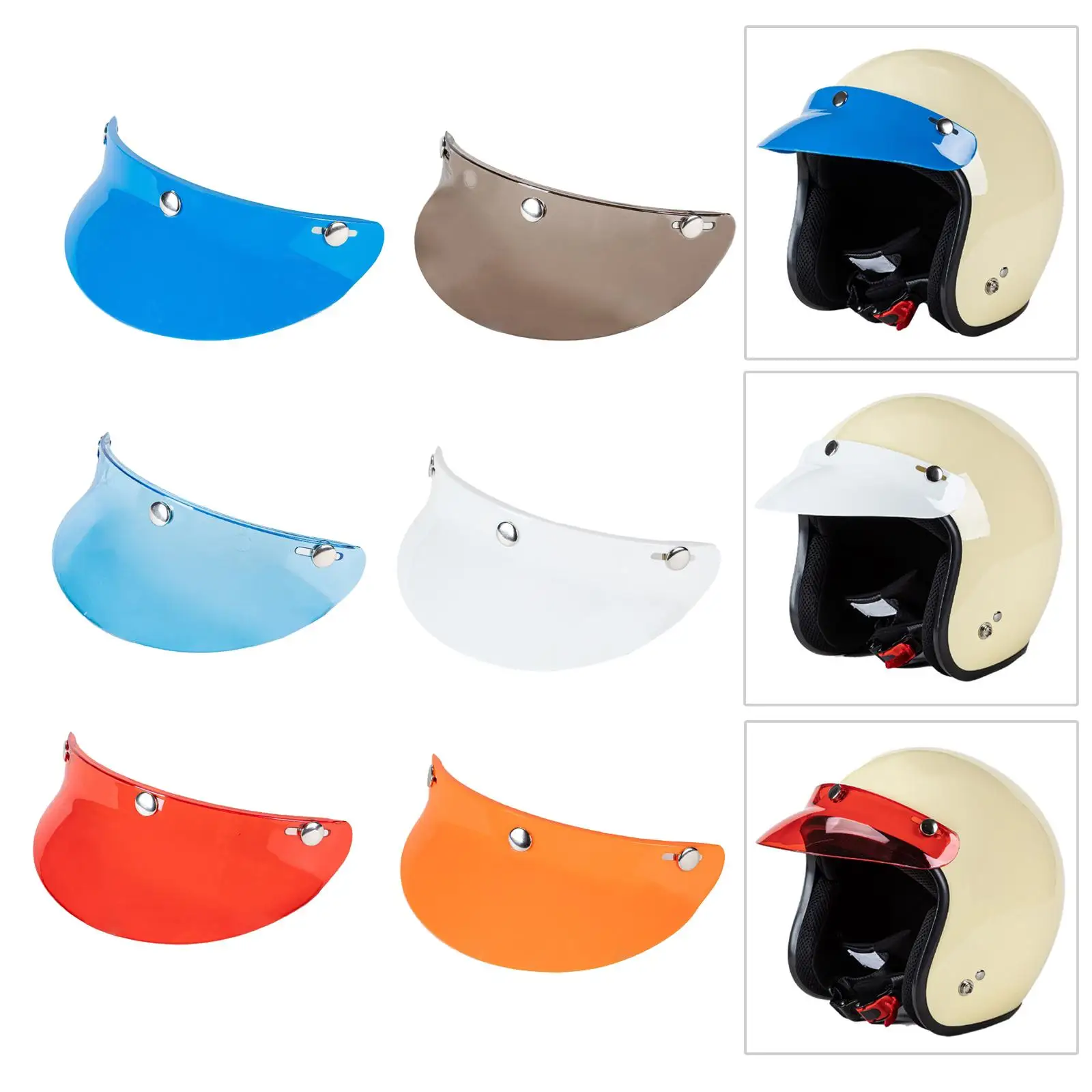 المفاجئة دراجة نارية خوذة قناع الذروة مفتوحة نصف أو خمر، 15 سم × 5 سم