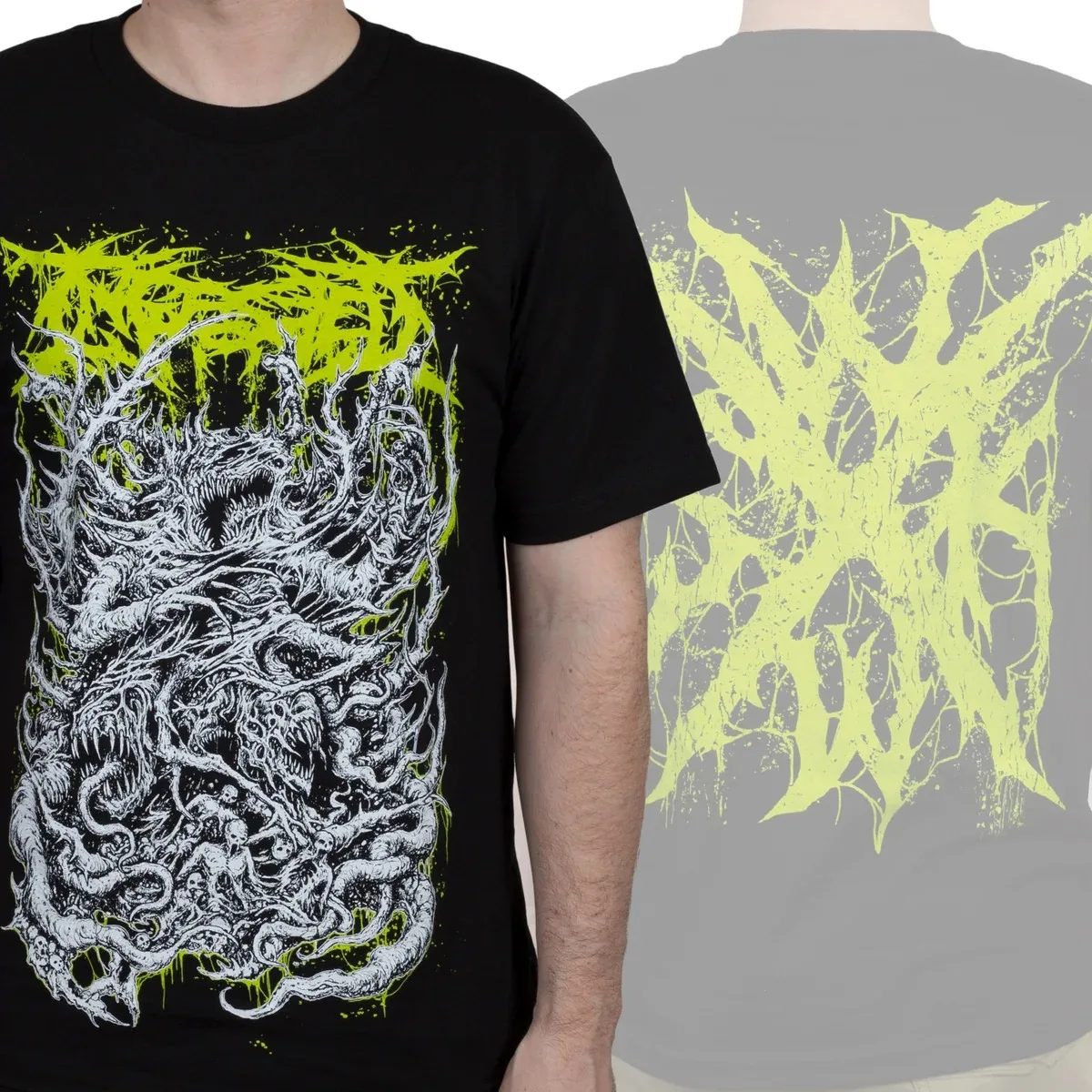 Ingested Rock Band Dark Sketch Horned Skull Art Print T Shirt Vintage Death Metal Style Unisex Daily T Shirt