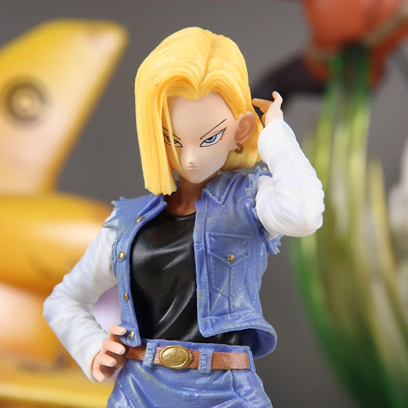 

Dragon Ball CPR Evil No. 4 Artificial Person No. 18 Handheld Anime Statue Model Box Set Decoration Birthday Gift Simulation cool