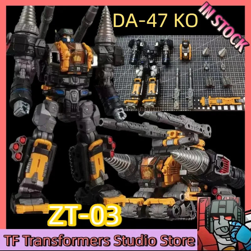 IN STOCK New Arrivals Transformed Toys DA-47 KO ZT-03 Black Tridigger Drill Mech Action Figure  Vehicle Mode 15cm Mecha Model
