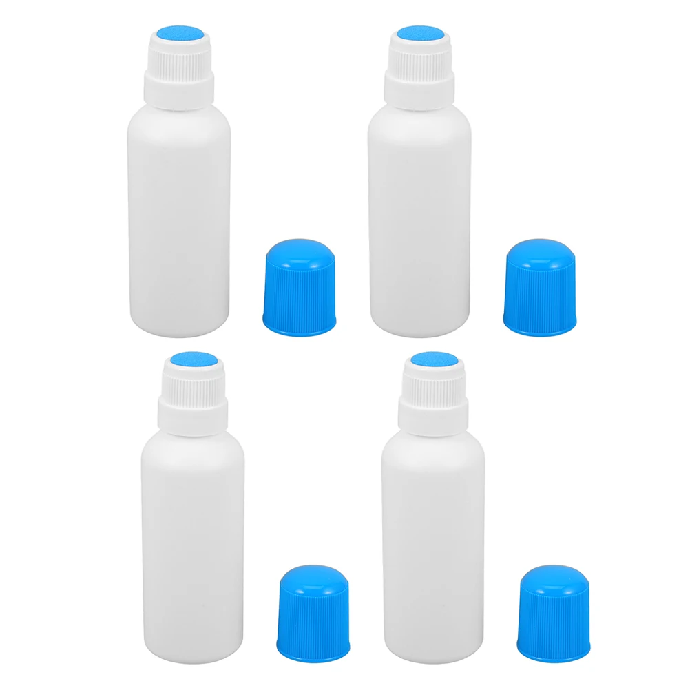 

4 Pcs Liniment Bottle Empty Glue Dauber Bottles Foam Tip Essential Oil Plastic Applicator Rollerball Sponge Art