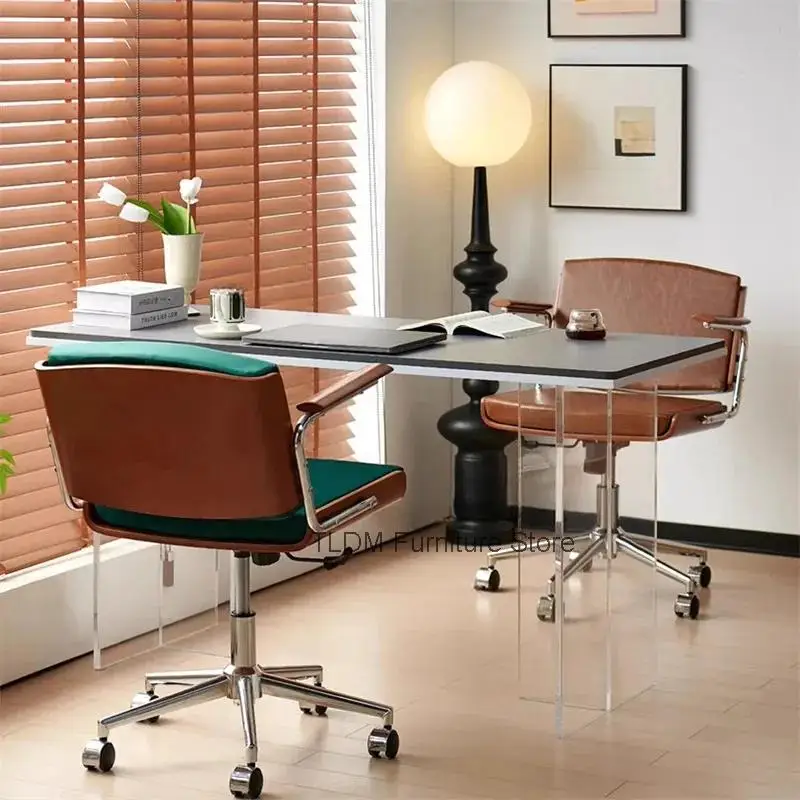 Home Backrest Computer Chair Gaming Armchair European Solid Wood Office Chairs Luxury Office Furniture Lifting Swivel Desk Chair