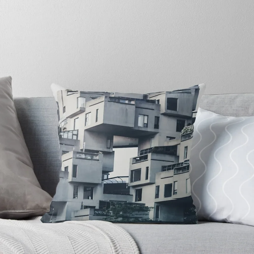 Habitat 67, Montreal Throw Pillow Sofa Cover Luxury Pillow Cover Sofas Covers Bed pillowcases pillow