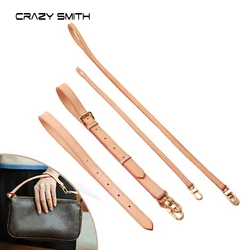 CRAZYSMITH Genuine Leather Bag Strap for LV Pochette Accessories Bags Handbag Adjustable Replacement Crossbody Shoulder Straps