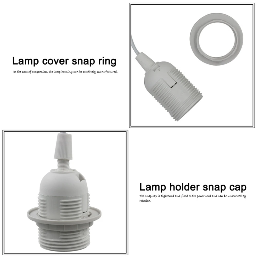 Lamp Base Holder Power Cord Cable 1.8m E27 EU Hanging Pendant LED Light Fixture Lamp Bulbs Socket Cord Adapters With Switch 220V