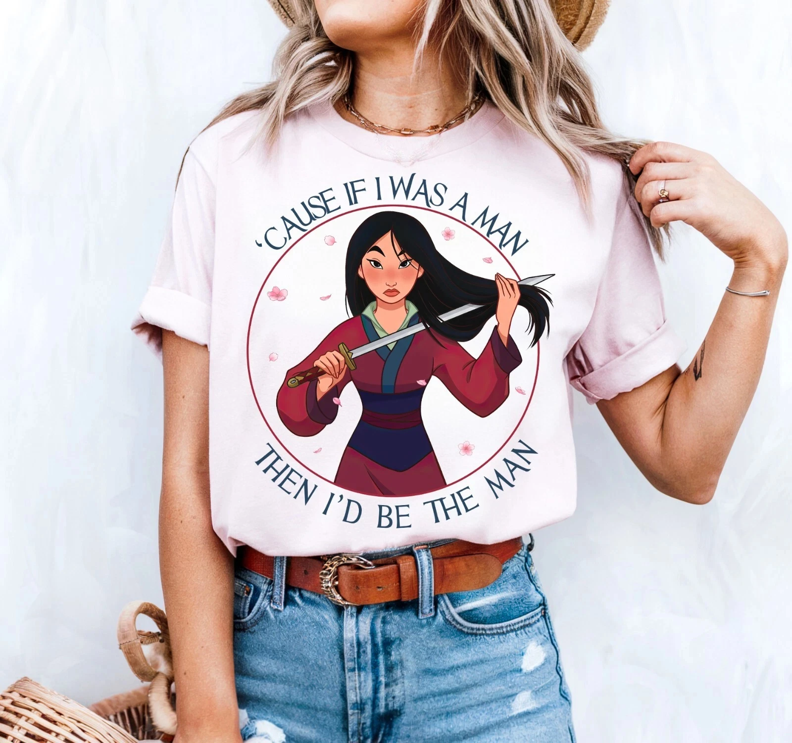 Koszulka Mulan, koszulka z motywem księżniczek Disneya, koszulka unisex dla dorosłych i dzieci, wysokiej jakości bawełniana koszulka, ubrania w stylu y2k