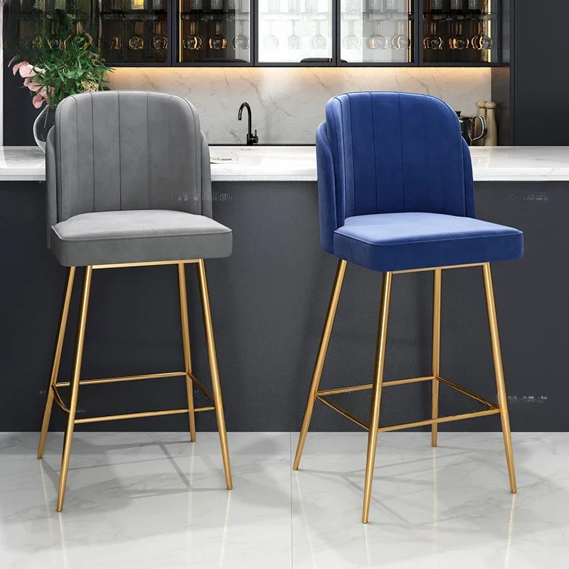 

Metal Chairs High Stool For Kitchen Bar Banks Home Armchair Ergonomic Chair Waiting Professional Makeup Minimalist Luxury Wooden