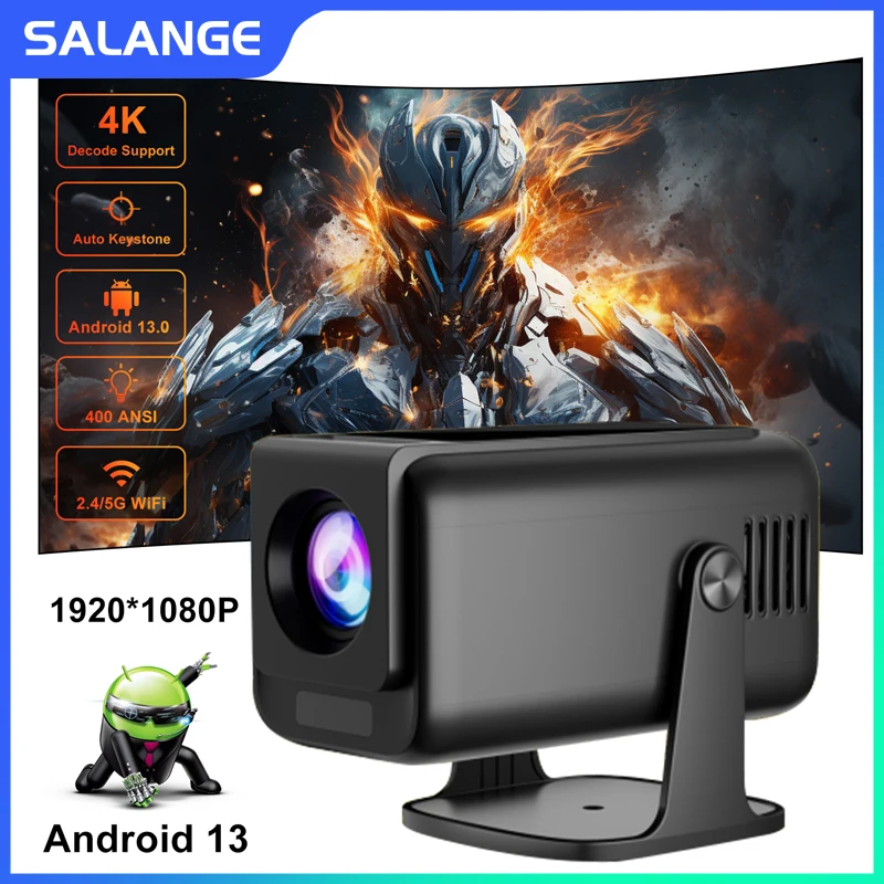 

Salange HP320 Projector Native 1080P 4K Support Android 13 400ANSI Wifi6 BT5.0 1920*1080P Home Cinema Outdoor Portable Projetor